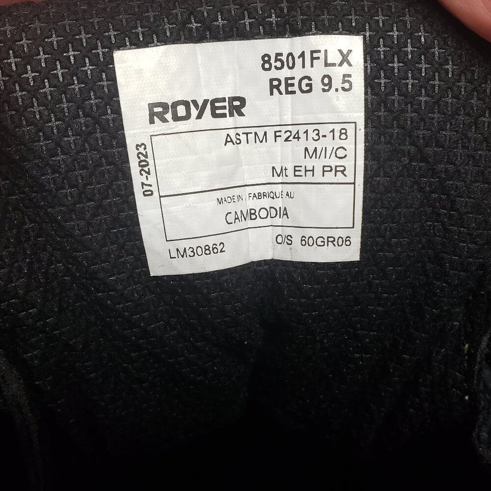 Royer 9.5 Work Boots Met Guard FR Composite Toe 8501 Black $208 - Picture 12 of 16